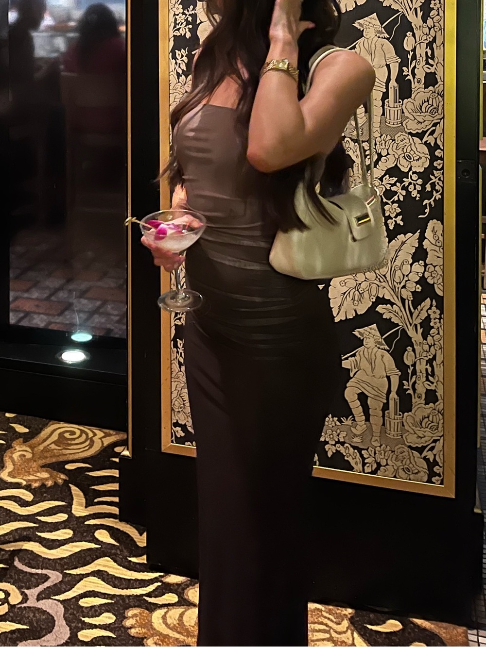 Strapless Ombre Coffee Brown Midi Dress